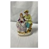 Vintage Japanese Porcelain Colonial Couple Figurine - Hand Painted