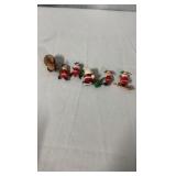 Set of 6 Vintage-Style Miniature Santa Claus Figurines / Ornaments