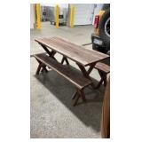 Solid Wood 3-Piece Picnic Table Set - 58" x 24"
