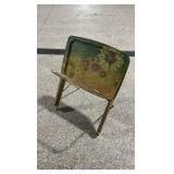 Set of 4 Vintage Mid-Century Floral Metal TV Trays