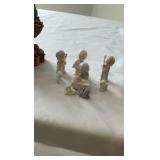 Precious Moments Miniature Nativity Set & 1997 Gardener Santa Figurine