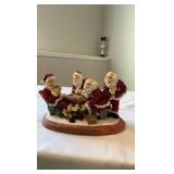 Santas Playing Poker Detailed Resin Holiday Tabletop Diorama