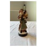 Detailed "Green Robe" Heritage Santa Figurine - Traditional Folk Art Resin