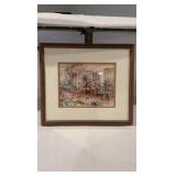 Impressionist Watercolor Style Greenhouse Print - Framed and Matted