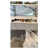 Vintage Hand-Painted Resin Trinket Box Collection – 15 Piece Textured Miniature Purse Set