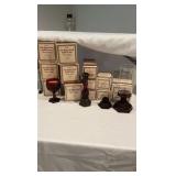 Avon 1876 Cape Cod Decorative Lighting & Candle Holder Collection - Ruby Red Glass - 13 Piece Set