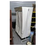 Portable Standing Wardrobe & Garment Rack - Quilted Fabric Cover with Zippered Closure