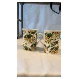 Set of 2 Floral Porcelain Coffee Mugs - Botanical Wrap Pattern