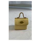 Vintage Estée Lauder Miniature Purse Solid Perfume Compact - Gold Textured