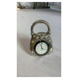 Brighton "Purse-Onality" Miniature Handbag Desk Clock - Crystal Embellished