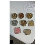 Bulk Lot of 8 Decorative Compact Mirrors - Various Shapes & Finishes