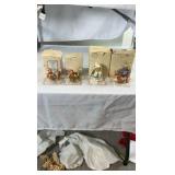 Enesco Cherished Teddies Holiday Figurine Lot – 4 Piece Set – Includes 1st in Series Angel