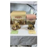 David Winter Cottages Collection – 4 Piece Hand-Painted Set – Includes Tudor Manor & The Pavilion