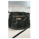 Calvin Klein Black Nylon Crossbody Bag – Gold Tone Hardware – Sleek Minimalist Design