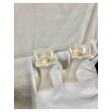 pair of vintage mid-century ceramic bud vases