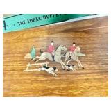 Set of 8 vintage Hasko de Luxe lap trays featuring an equestrian or fox hunting scene
