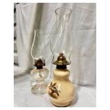 Two vintage Lamplight Farms oil lamps