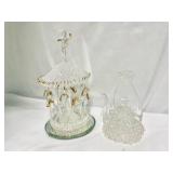 Spun glass + 24k gold trim gold carousel baron and angel