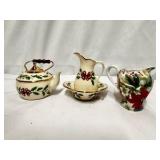 Lenox "Holiday" pattern miniature water pitchers, bowl, and teapot