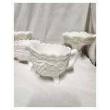 Set of 4 Milk glass items