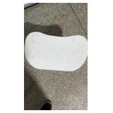 Vintage White Wooden Kidney-Shaped Step Stool