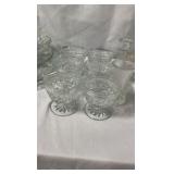 Large Collection of Vintage Pressed and Cut Clear Glassware - 12 Pieces
