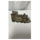 Vintage Godinger Silver-Plated Steam Locomotive Coin Bank