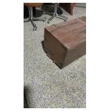 Vintage Rustic Wooden Storage Chest / Trunk with Travel Decals