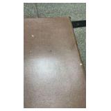 Vintage 30" Square Folding Card Table - Brown Vinyl Top