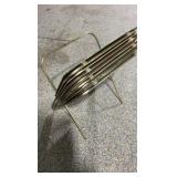 Set of 4 Vintage Mid-Century Floral Metal TV Trays