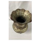 Vintage Ornate Double-Handled Metal Urn Vase