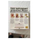 Norman Rockwell "The Saturday Evening Post" Set of 4 Hand-Crafted Santa Ornaments