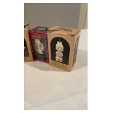 Set of 6 Vintage Precious Moments Porcelain Christmas Ornaments - Boxed