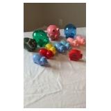 Vintage Hard Plastic & Translucent Piggy Bank Collection - Souvenir & Advertising Set