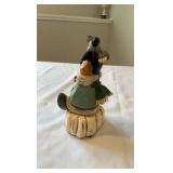 Whimsical "Wood-Cut" Resin Santa & Penguin Figurine - Hand-Painted Folk Art Style