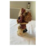 Detailed Resin Santa with Golden Retriever Figurine - Textured Old World Style