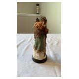 Detailed "Green Robe" Heritage Santa Figurine - Traditional Folk Art Resin