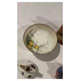 Vintage Hand-Painted Porcelain Set: Nippon Footed Bowl, Miniature Pitchers & Porcelain Trinket Boxes