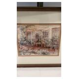 Impressionist Watercolor Style Greenhouse Print - Framed and Matted