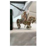 Vintage Carlton Cards Heirloom Ornament Set & Porcelain Carousel Horse Figurine