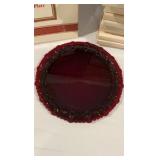 Avon 1876 Cape Cod Collection – Ruby Red Glass Dinner & Luncheon Plate Set – 18 Pieces Total