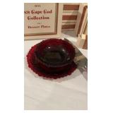 Avon 1876 Cape Cod Collection – Full Ruby Red Dessert Service – 26 Piece Set