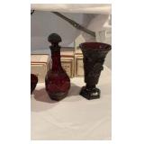 Avon 1876 Cape Cod Hostess Accessory Collection – Ruby Red Glass – 8 Piece Set