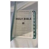 Zondervan NIV Holy Bible - Teal Leathersoft Leaf Design, Thumb Indexed