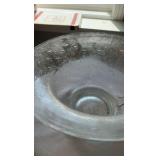 Contemporary Clear Pedestal Bowl - Controlled Bubble Pattern