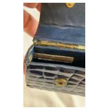 Vintage Roger Gimbel Accessories Navy Blue Croc-Embossed Miniature Purse
