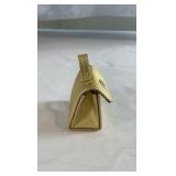 Vintage Estée Lauder Miniature Purse Solid Perfume Compact - Gold Textured