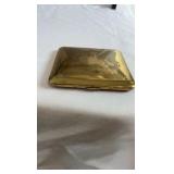 Vintage Wadsworth Etched Cowgirl Compact - 1940s Gold-Tone Western Motif