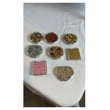Bulk Lot of 8 Decorative Compact Mirrors - Various Shapes & Finishes