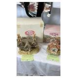 David Winter Cottages Collection – 4 Piece Hand-Painted Set – Includes Tudor Manor & The Pavilion